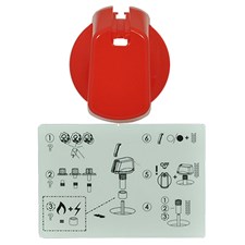 Knob Single Universal Kit Red 35mm Skirt